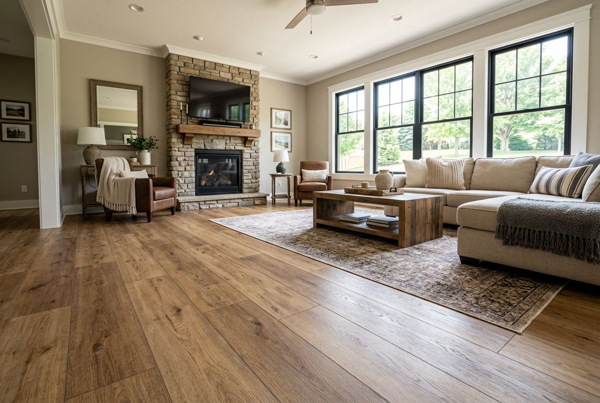 Recently installed flooring in a Chance, MD home