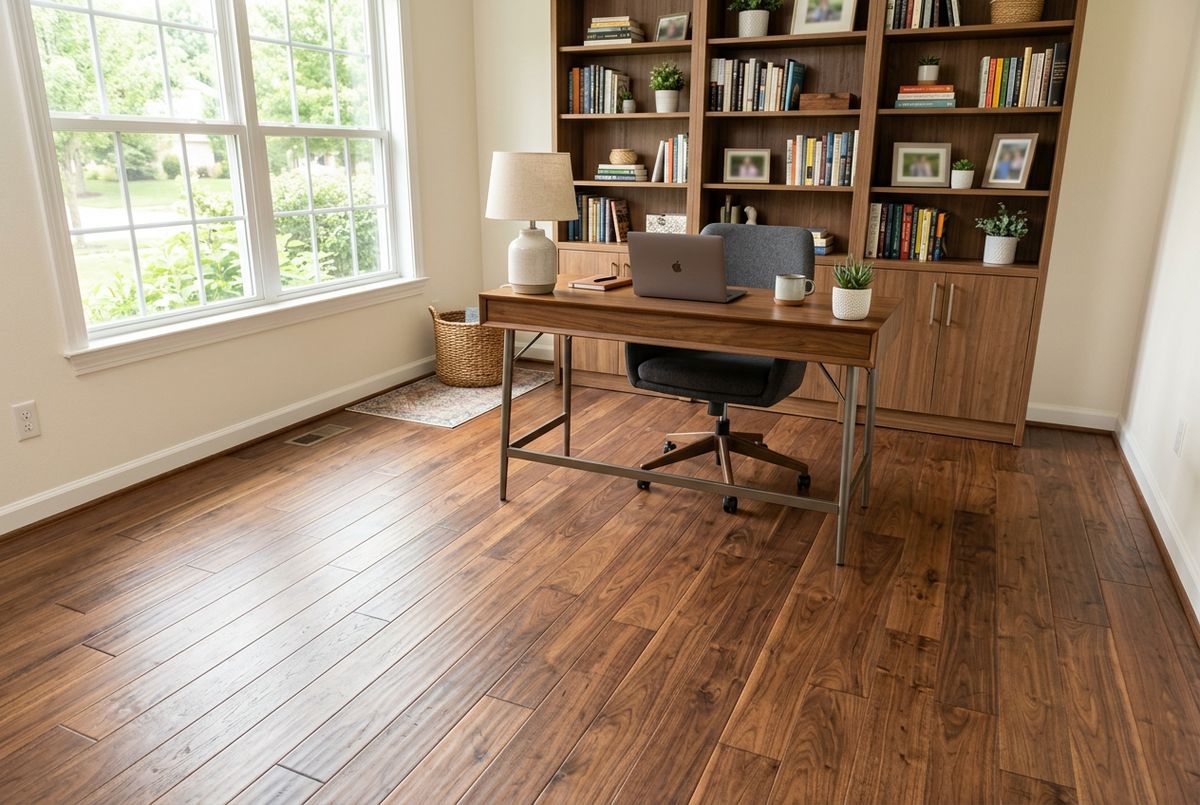 Recently installed flooring in a Charlemont, MA home