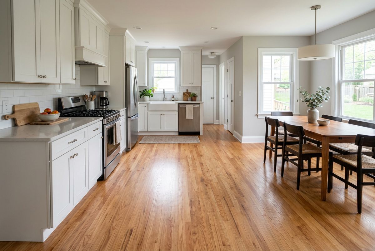 Recently installed flooring in a Charles Village, MD home
