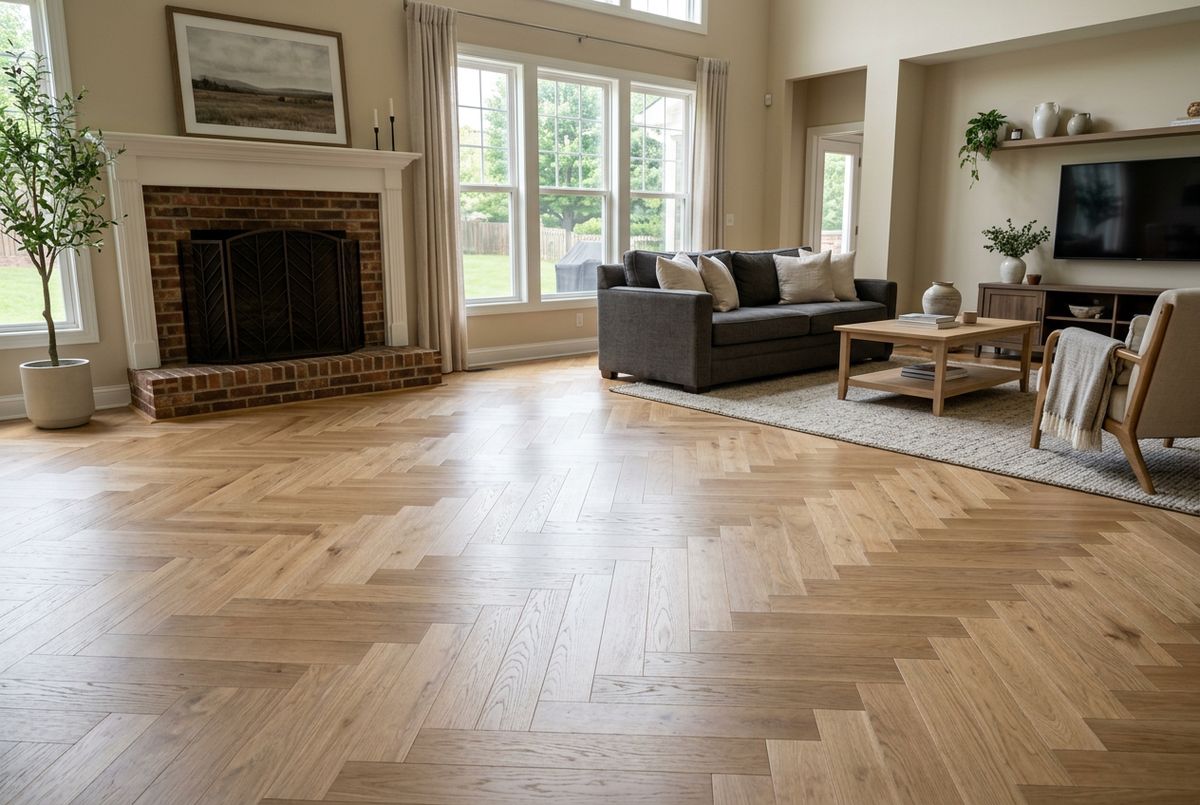 Recently installed flooring in a Charleston, SC home
