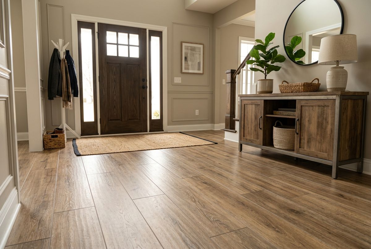 Recently installed flooring in a Chesapeake, VA home