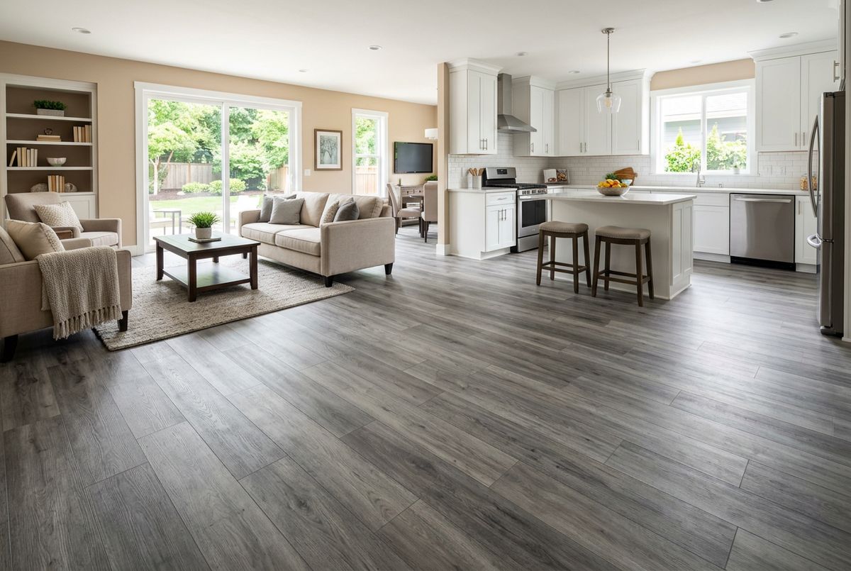 Recently installed flooring in a Chesterfield, IN home