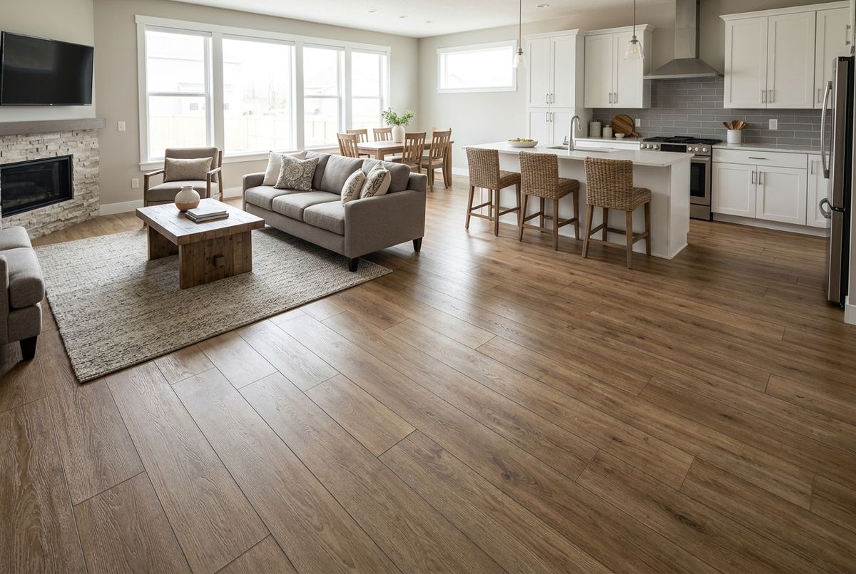 Recently installed flooring in a Churchville, MD home