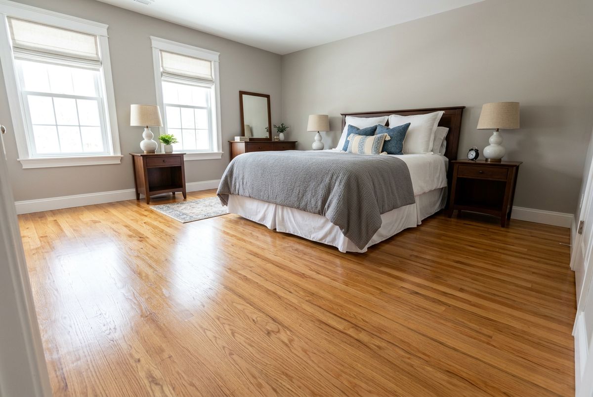 Newly installed flooring in a home in Clayton County