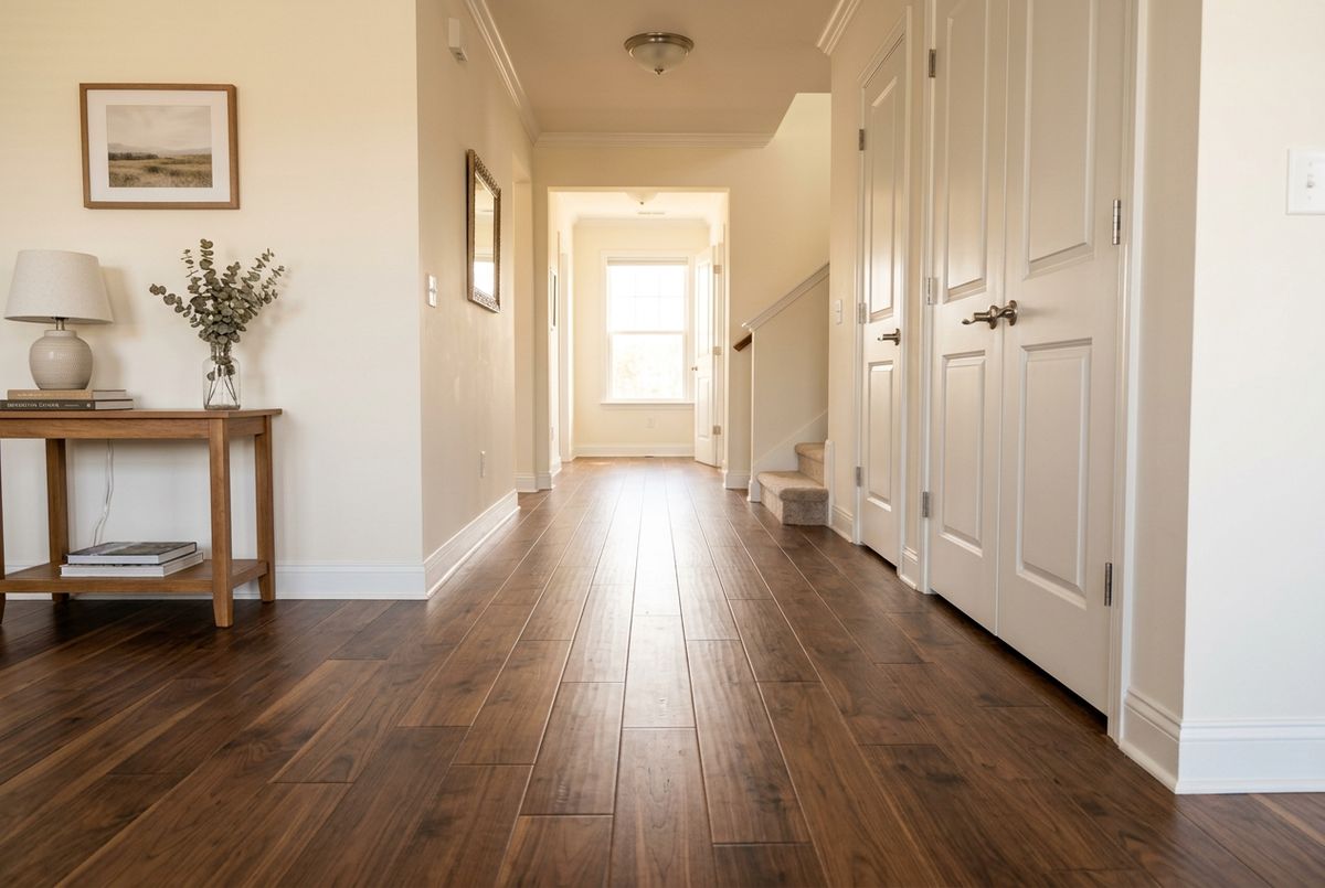 Recently installed flooring in a Clayton, IN home