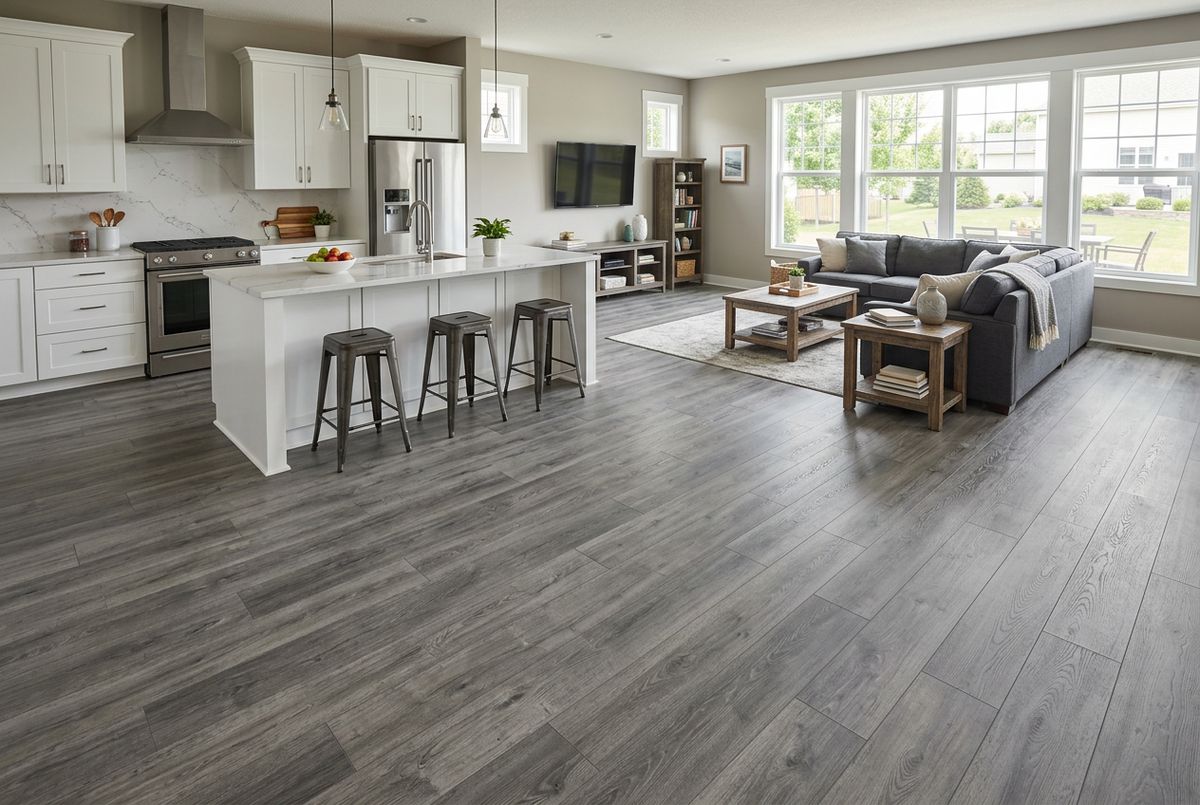 Newly installed flooring in a home in Cobb County