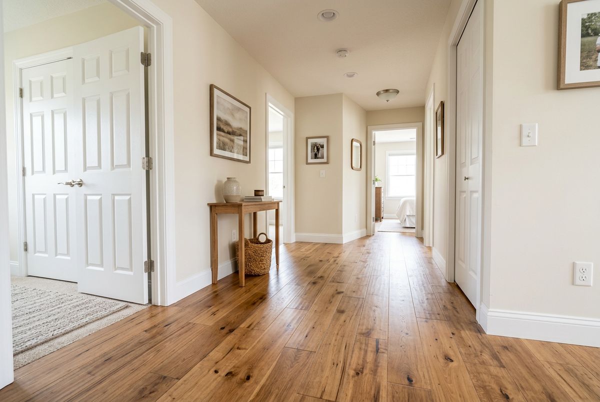 Recently installed flooring in a Cohasset, MA home