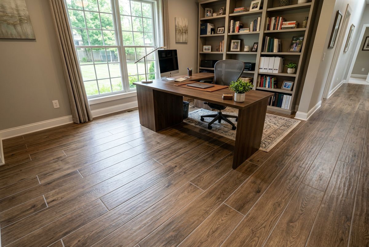 Recently installed flooring in a Columbiana, AL home
