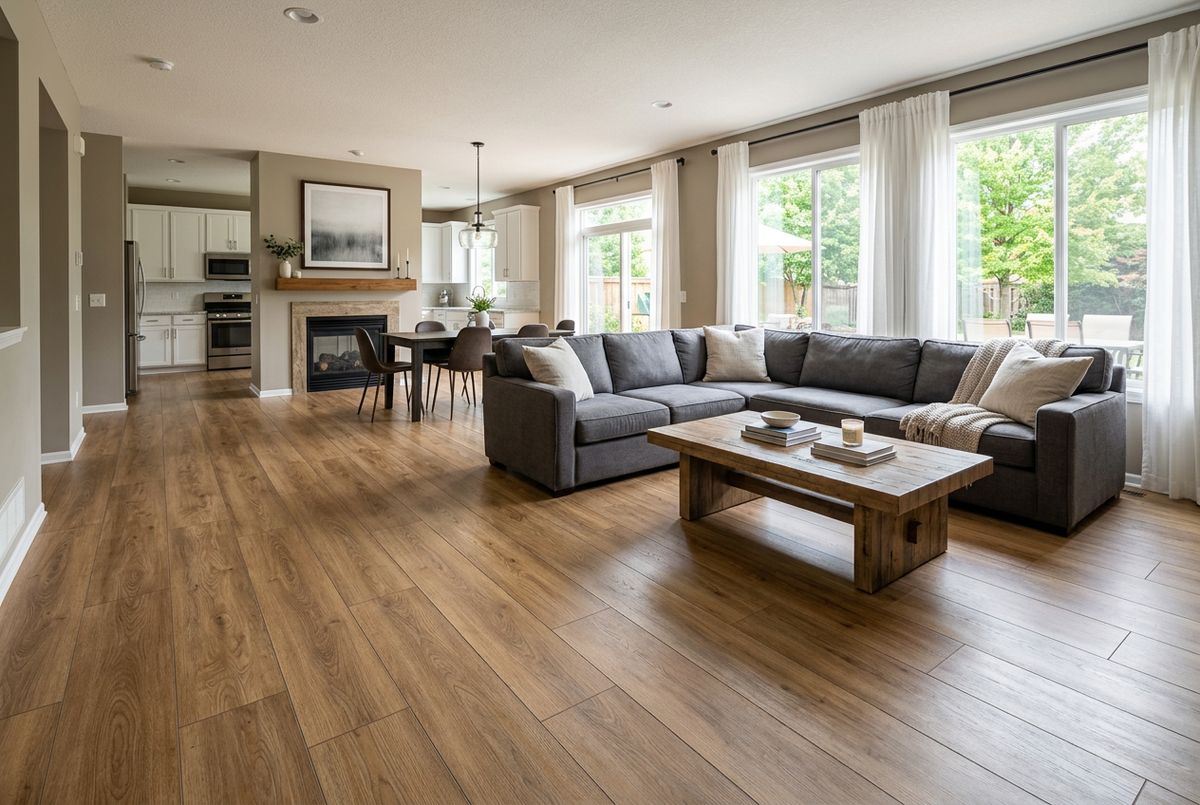 Recently installed flooring in a Columbine, CO home