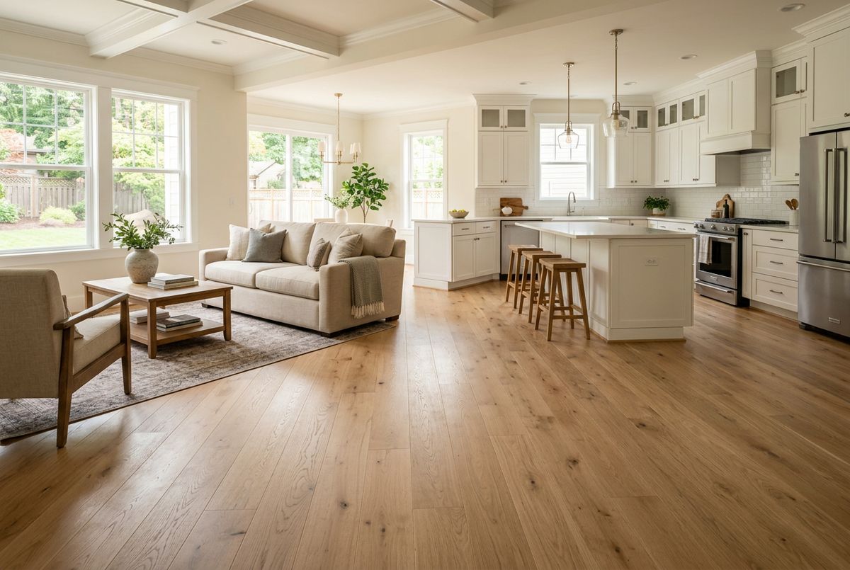 Recently installed flooring in a Columbus, OH home