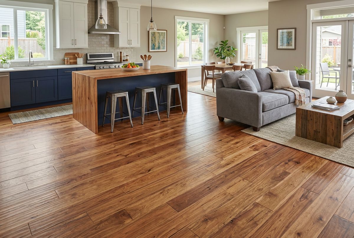 Recently installed flooring in a Commerce City, CO home