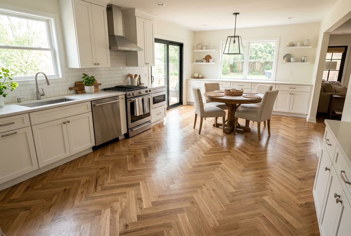 Recently installed flooring in a Congress Park, CO home