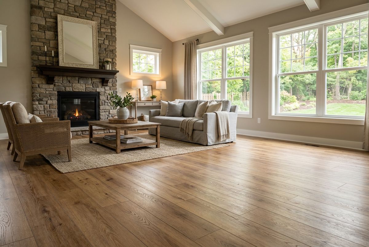 Recently installed flooring in a Conifer, CO home