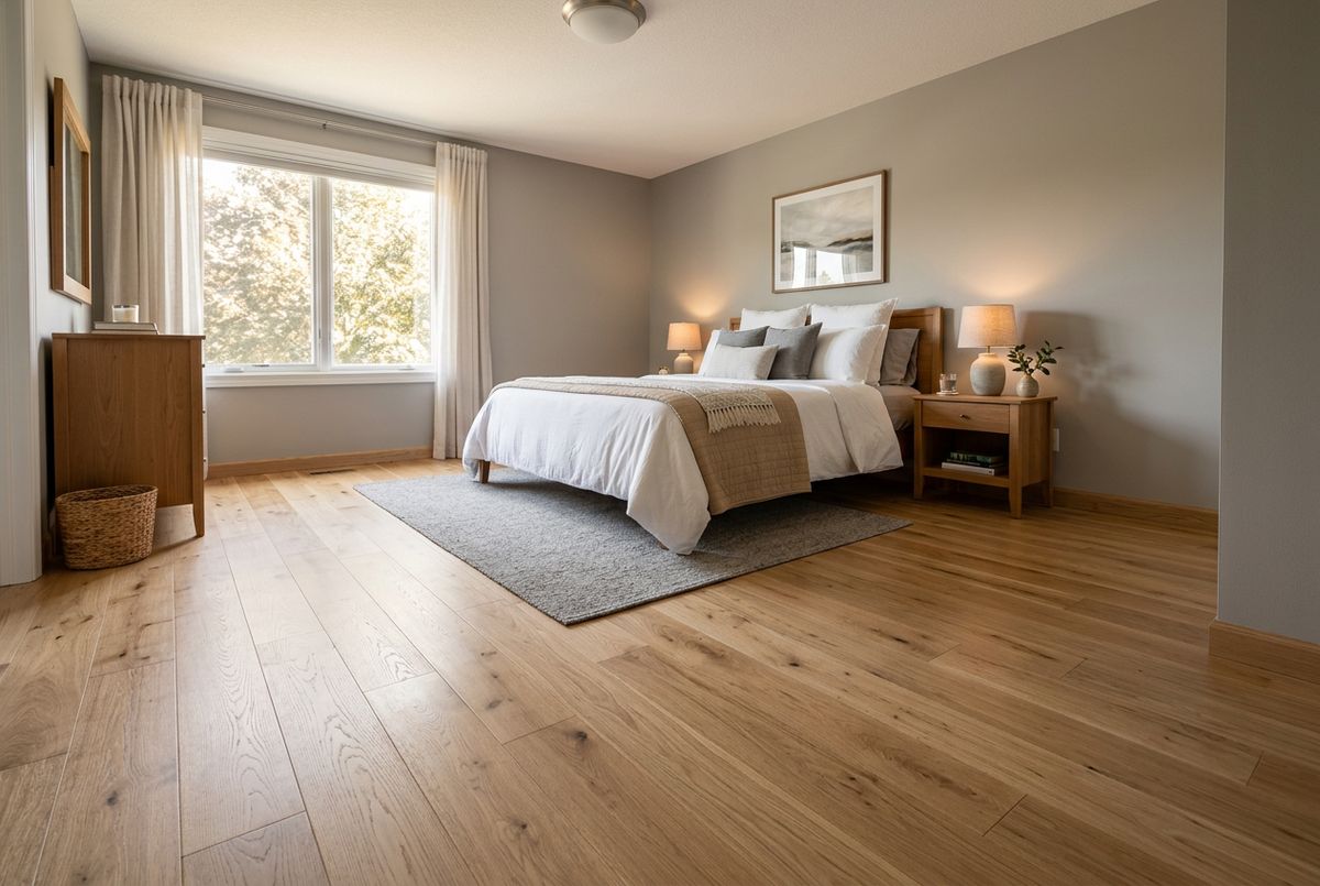 Recently installed flooring in a Conley, GA home