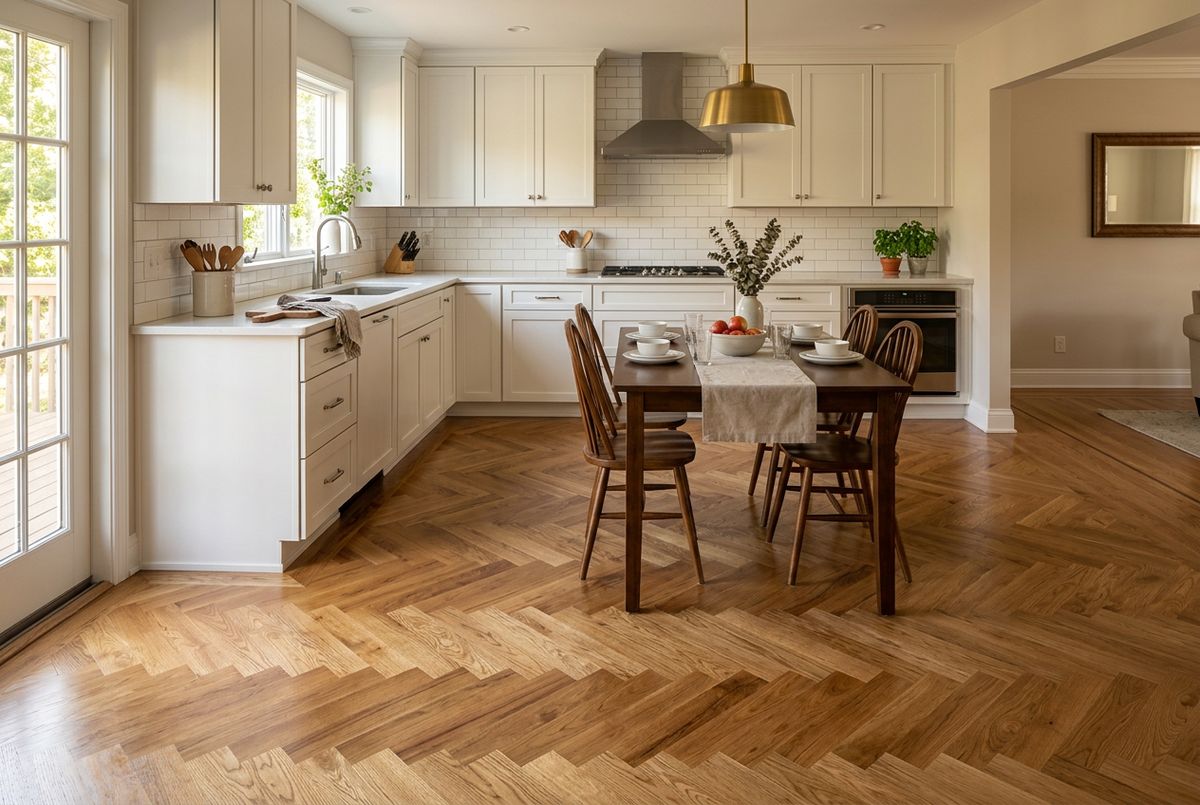 Recently installed flooring in a Crisfield, MD home