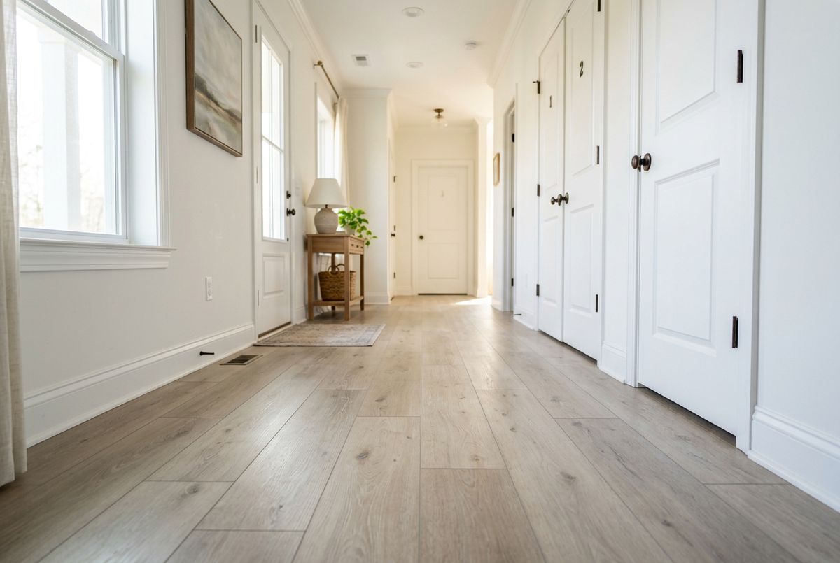 Recently installed flooring in a Crystal, MI home