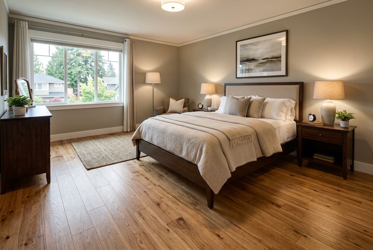 Newly installed flooring in a home in Cumberland County