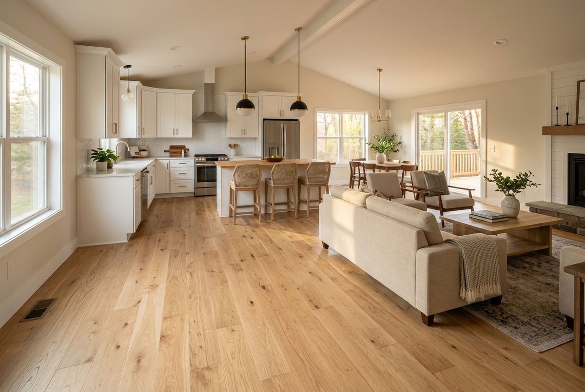 Newly installed flooring in a home in Cuyahoga County