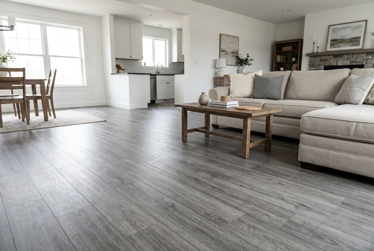 Recently installed flooring in a Dacula, GA home