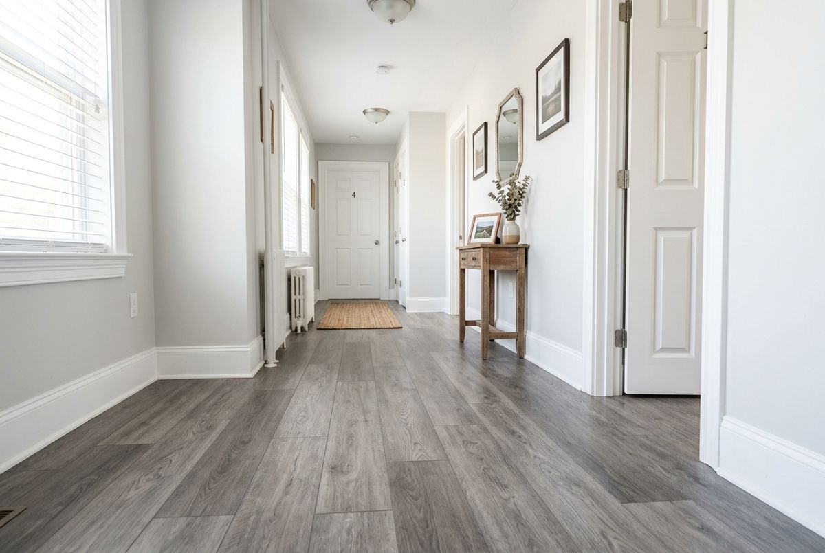 Recently installed flooring in a Dallas Center, IA home