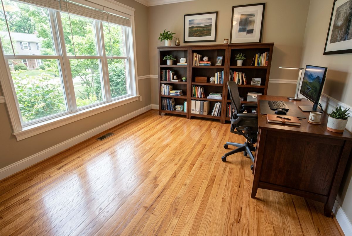 Newly installed flooring in a home in Dallas County