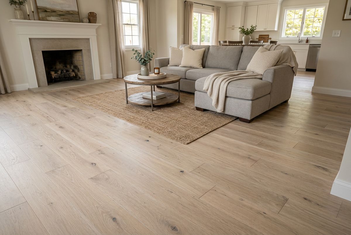 Recently installed flooring in a De Soto, IA home