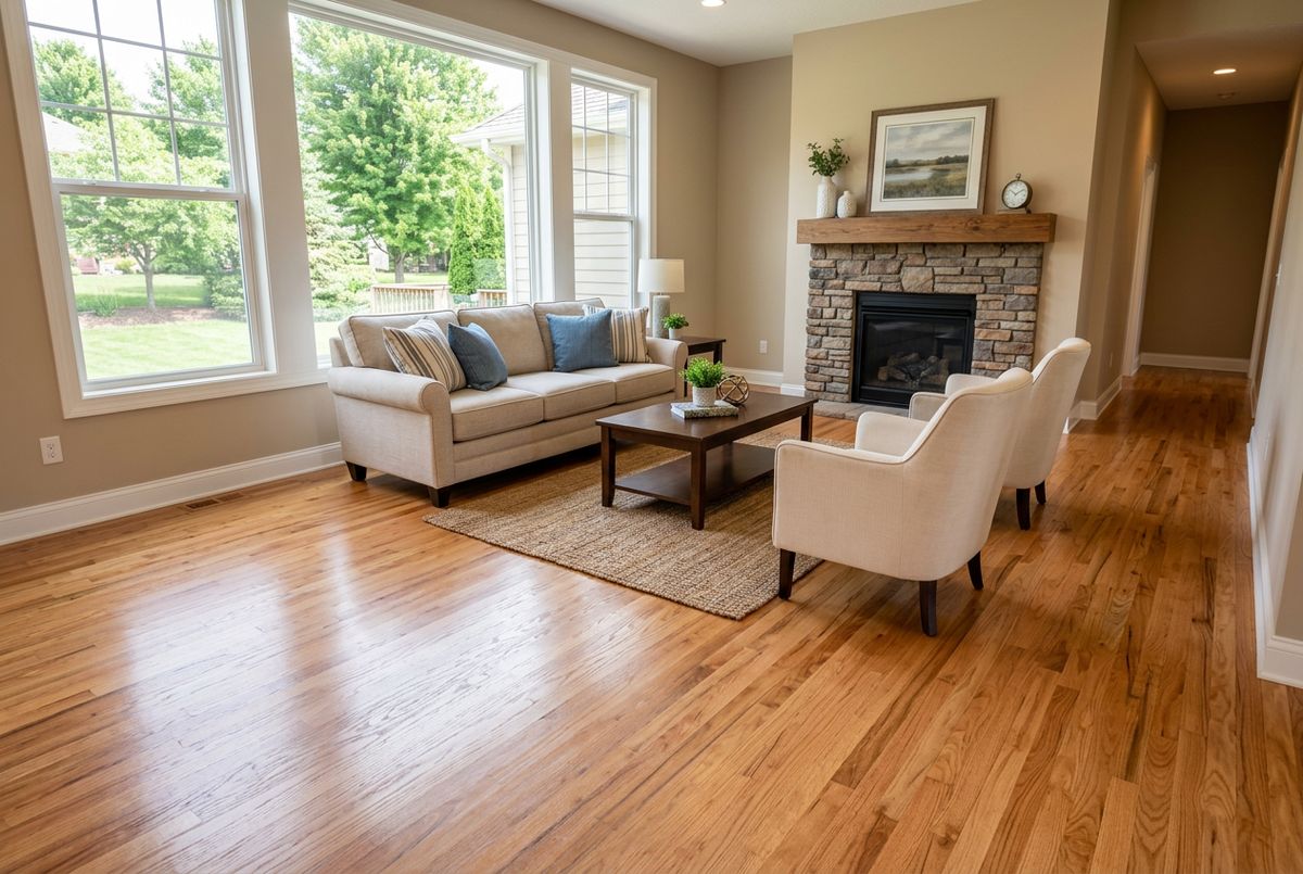 Recently installed flooring in a Deerfield, MA home