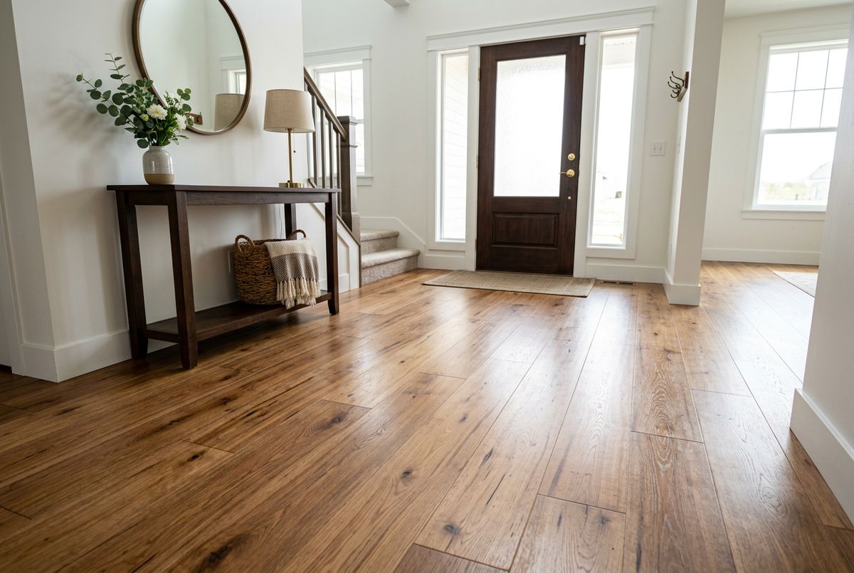Recently installed flooring in a Deerwood, FL home