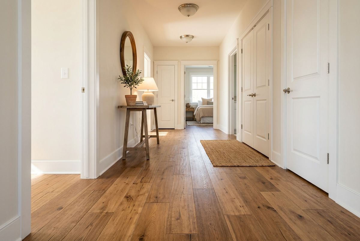 Newly installed flooring in a home in DeKalb County