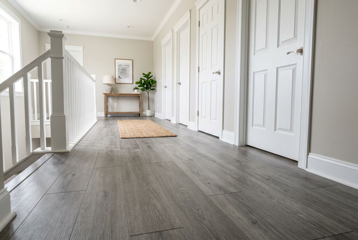 Recently installed flooring in a Delmont, PA home