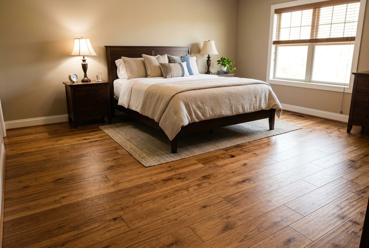 Recently installed flooring in a Dexter, IA home