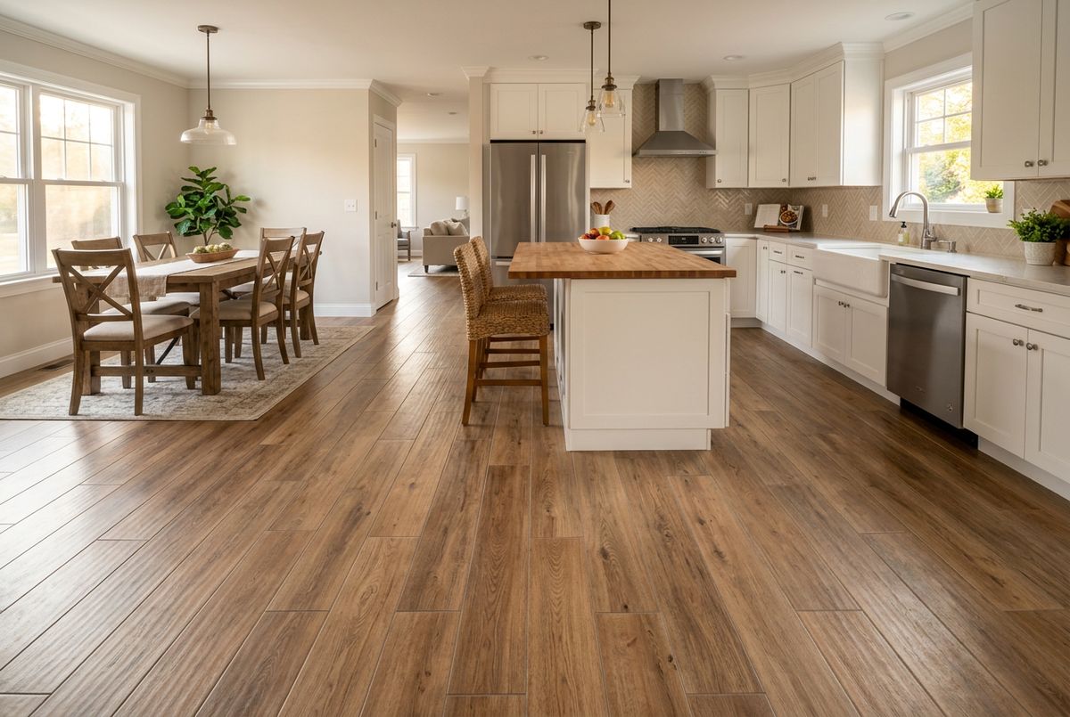 Newly installed flooring in a home in Dorchester County