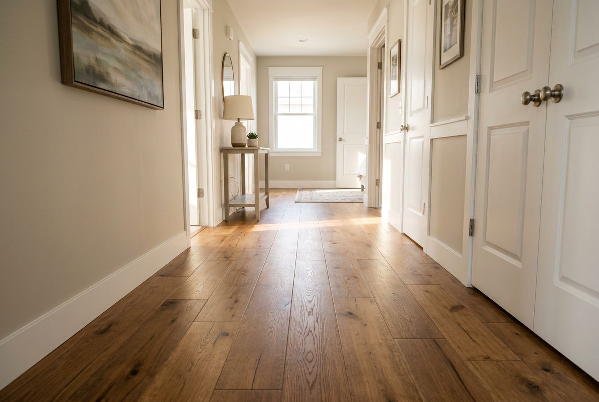 Recently installed flooring in a Downtown Des Moines, IA home