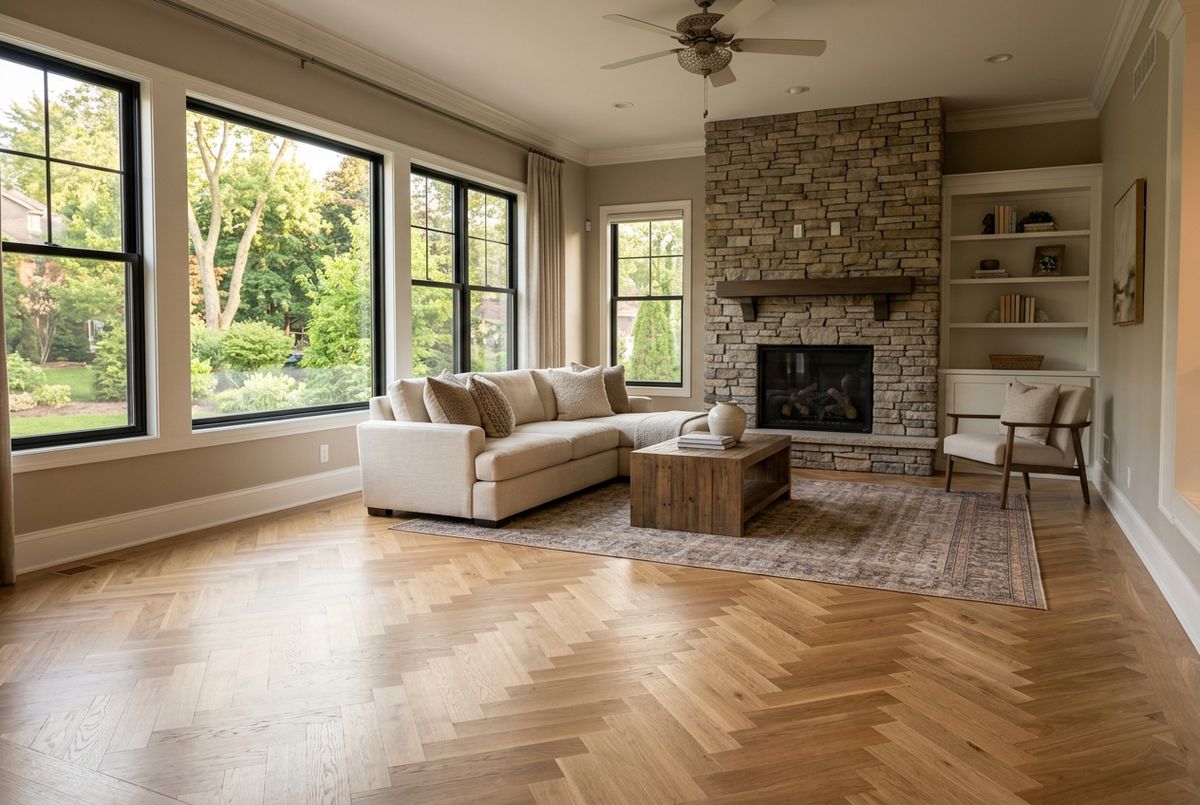 Recently installed flooring in a Downtown Louisville, KY home