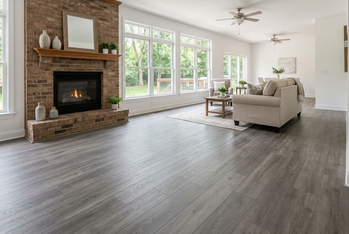 Recently installed flooring in a Drake, IA home