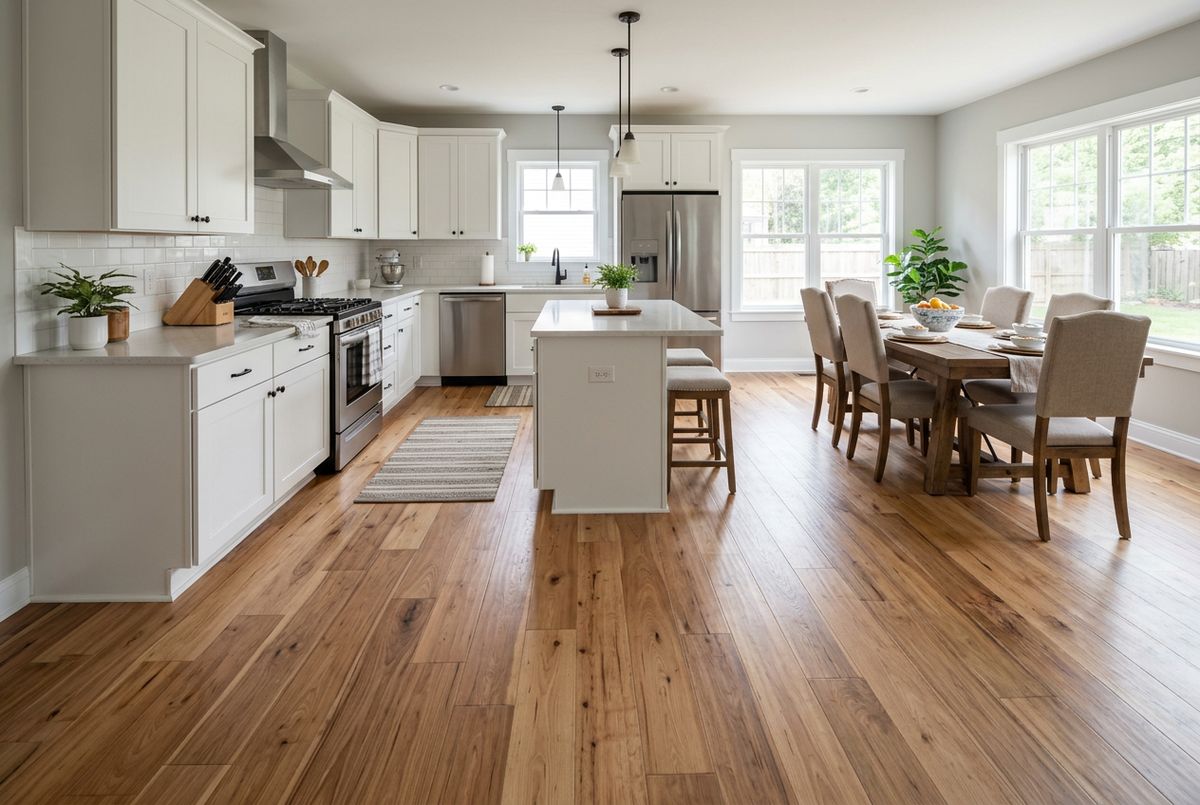 Recently installed flooring in a Durham, NC home