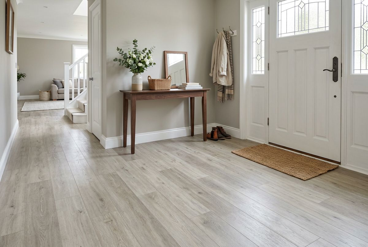 Recently installed flooring in a Earlham, IA home