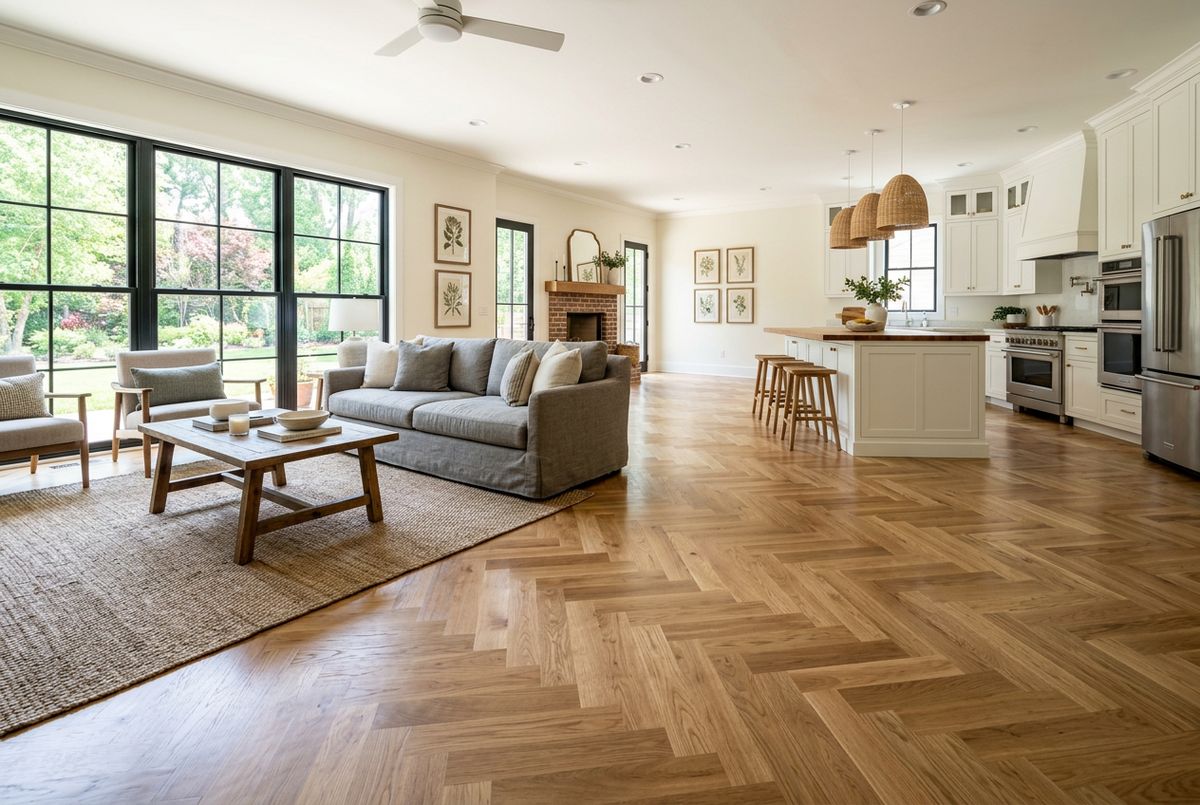 Recently installed flooring in a East Lexington, KY home