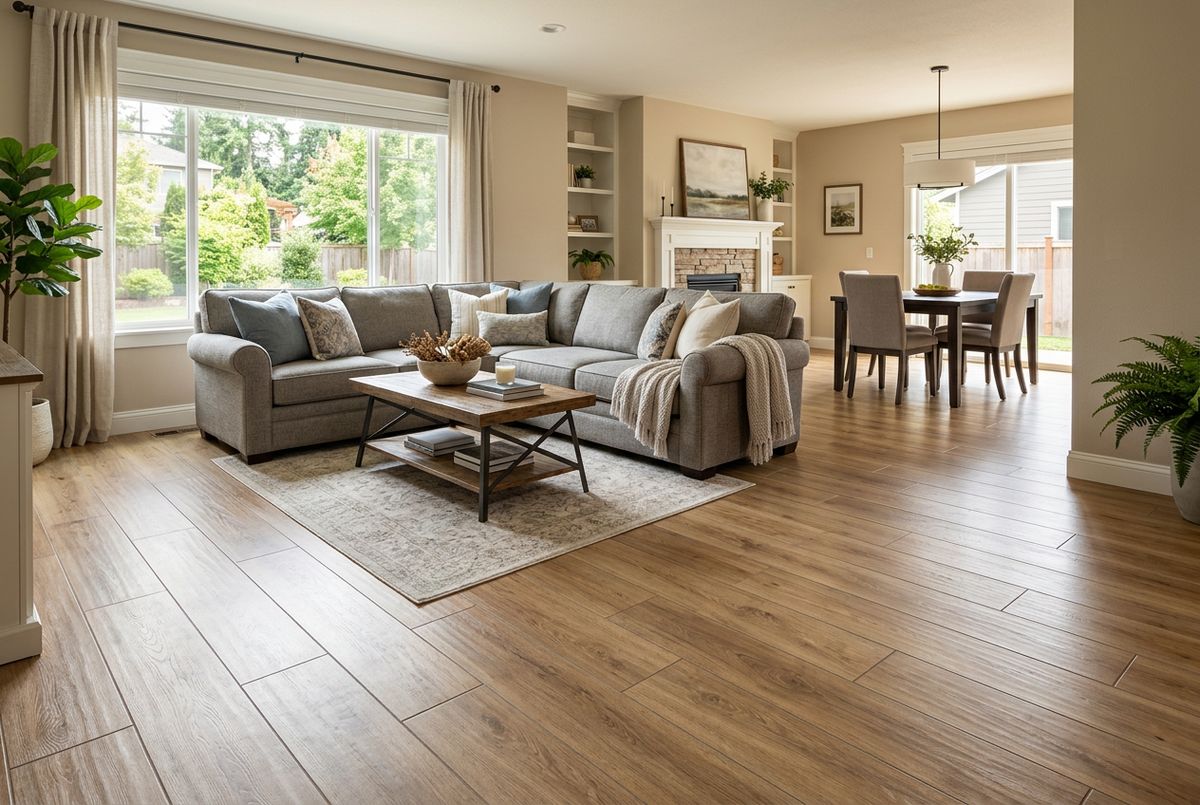 Recently installed flooring in a East Orlando, FL home