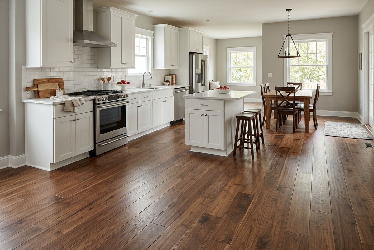 Recently installed flooring in a Edgewood, GA home
