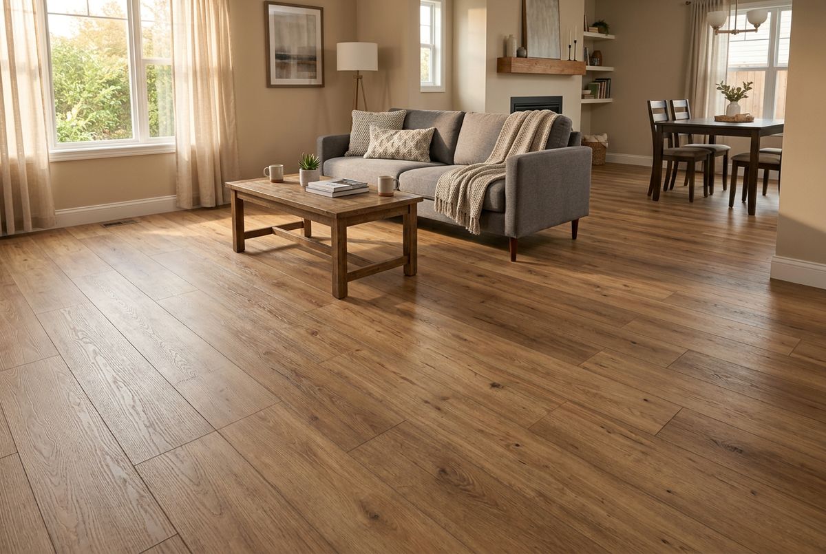 Recently installed flooring in a Ellenwood, GA home