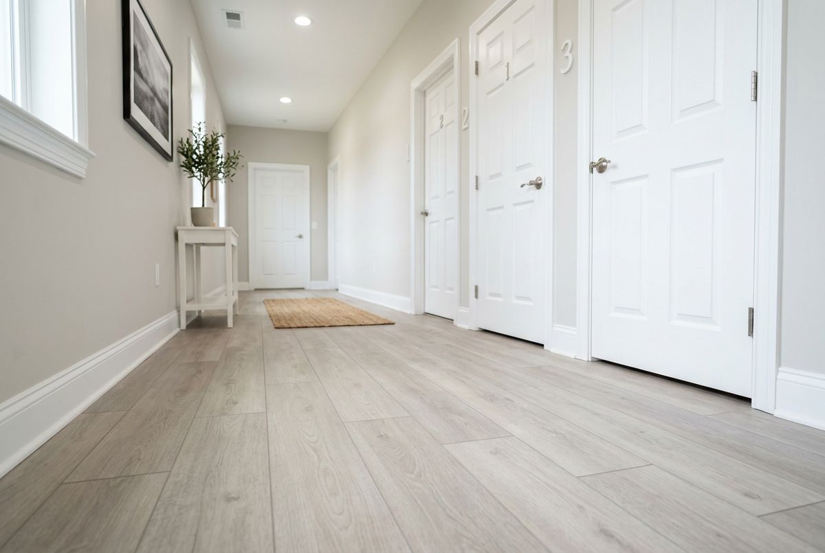 Recently installed flooring in a Essex, MD home