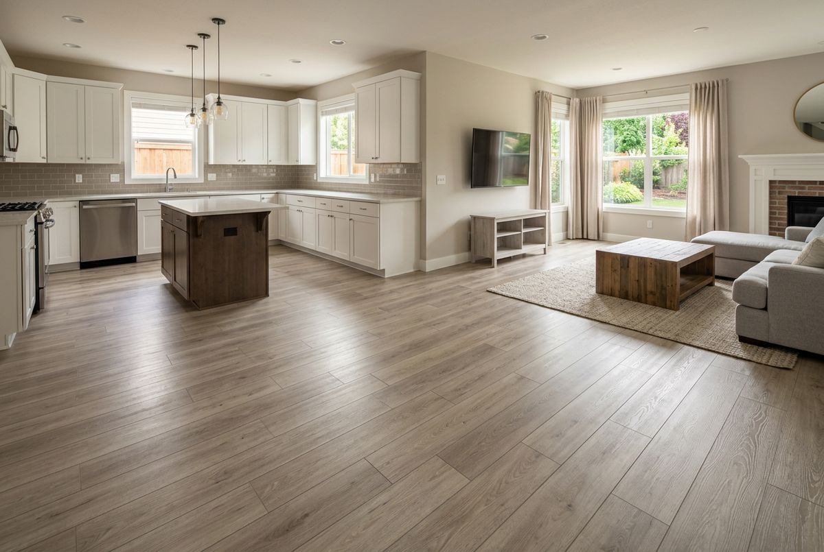 Recently installed flooring in a Fair Oaks, GA home