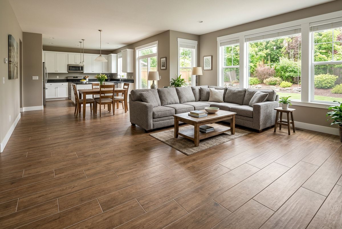 Recently installed flooring in a Gilbert, AZ home
