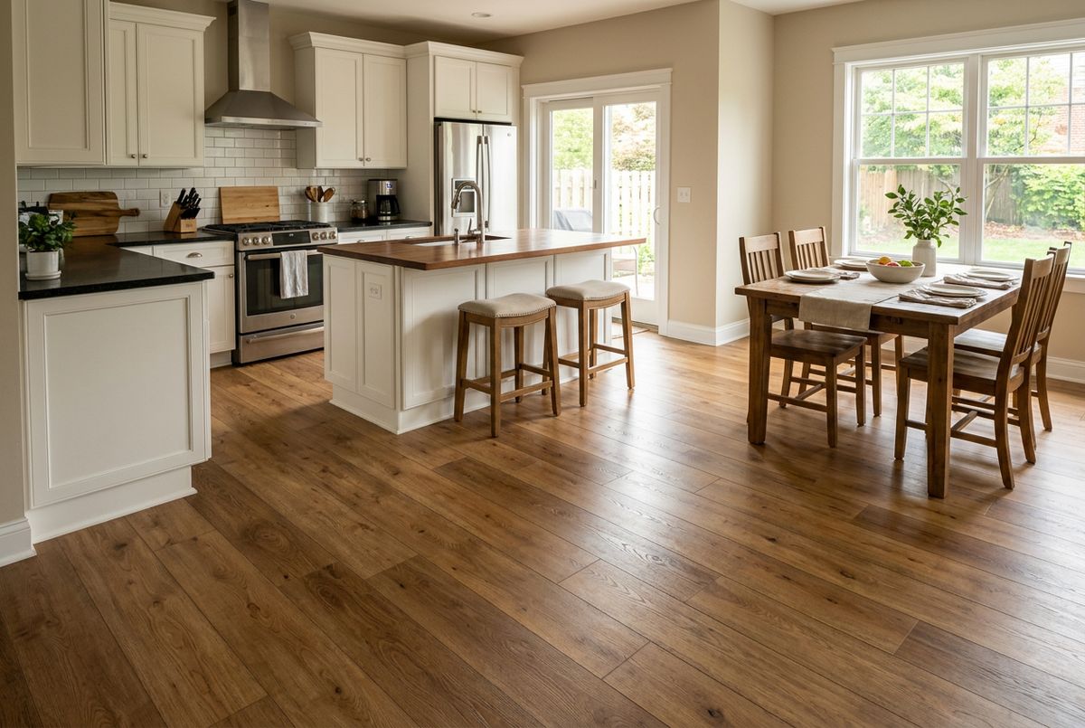Recently installed flooring in a Grand Rapids, MI home
