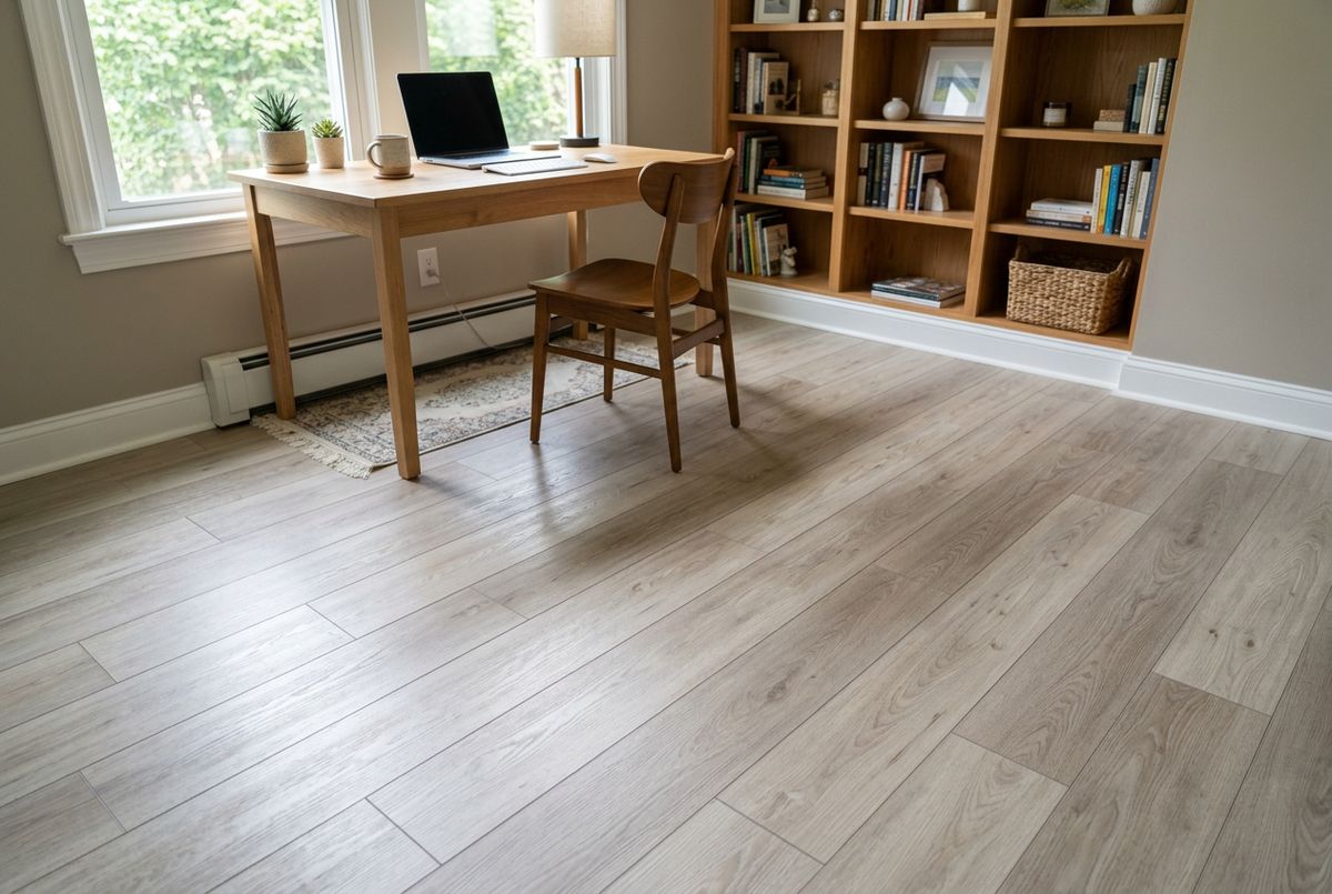 Recently installed flooring in a Hampden, MD home