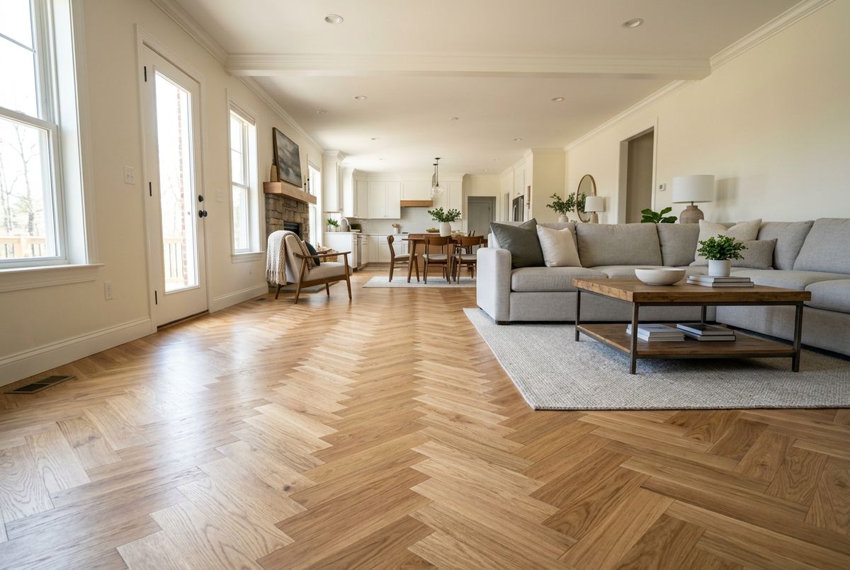 Recently installed flooring in a Hampton, GA home
