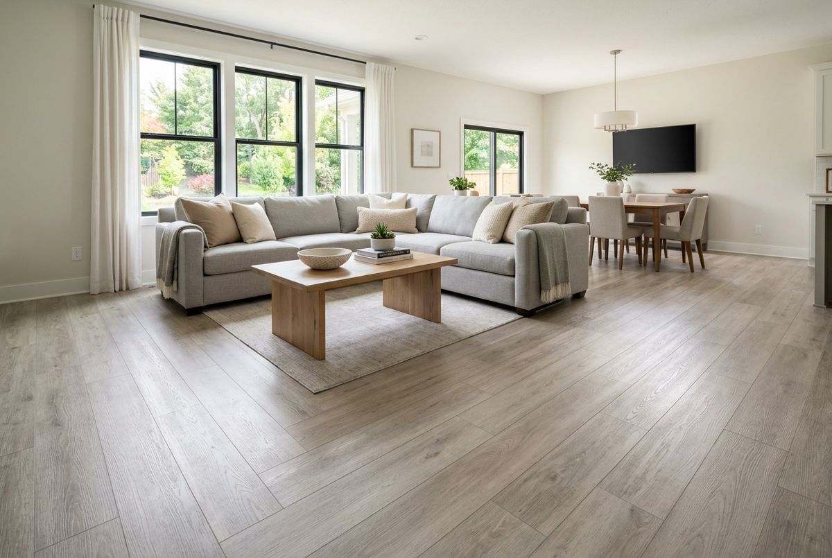 Recently installed flooring in a Hapeville, GA home