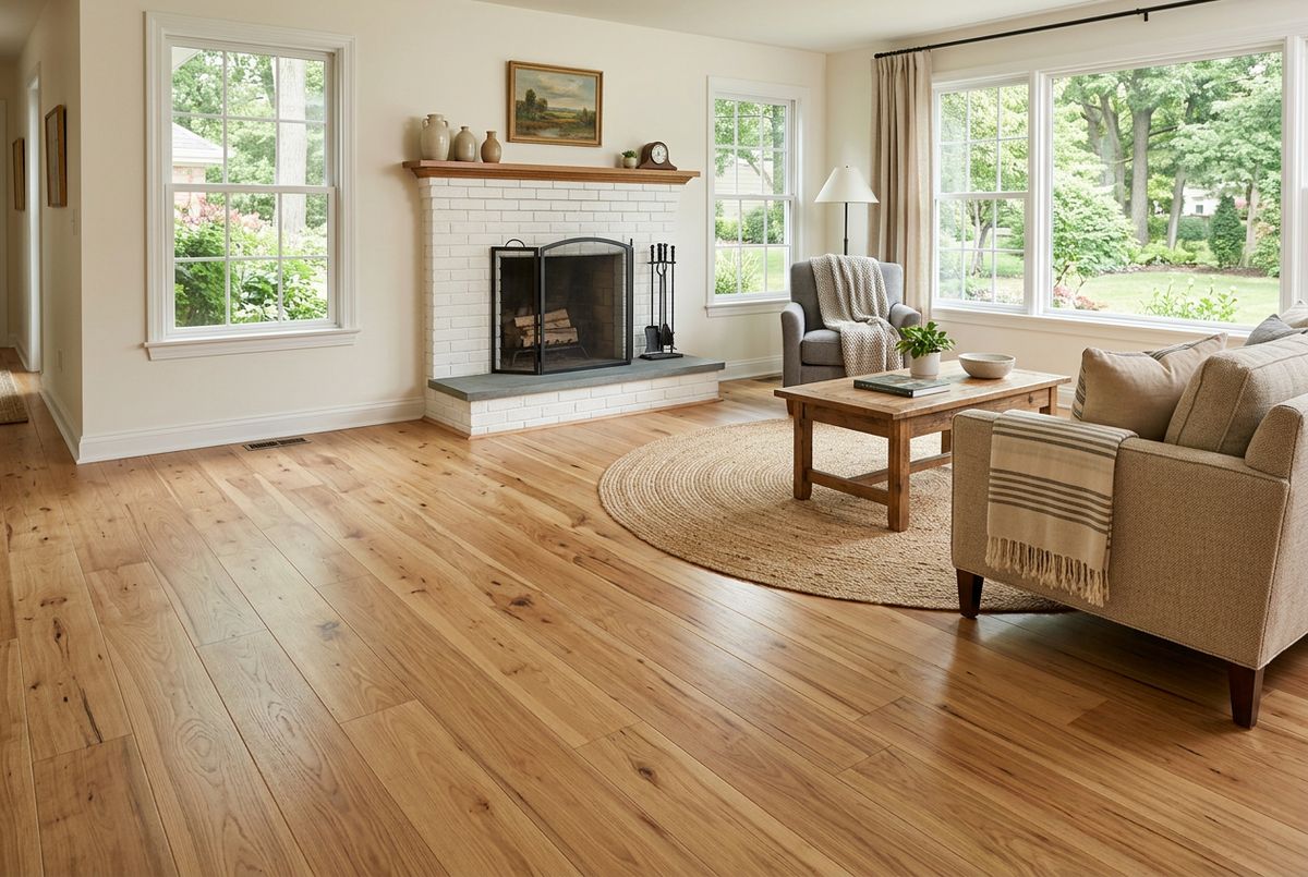 Recently installed flooring in a Harbor East, MD home