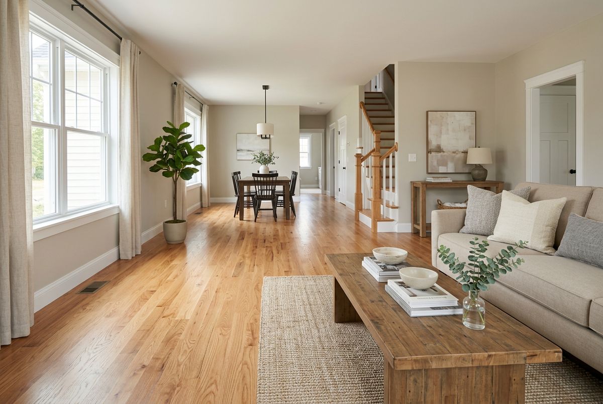 Recently installed flooring in a Houston, TX home